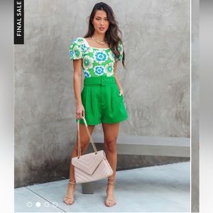 Vici high rise belted shorts